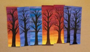 Spooky Tree Painted bookmarks